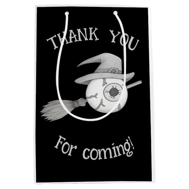 Halloween-häxbroom och skrämmande ögonboll (Framsidan)