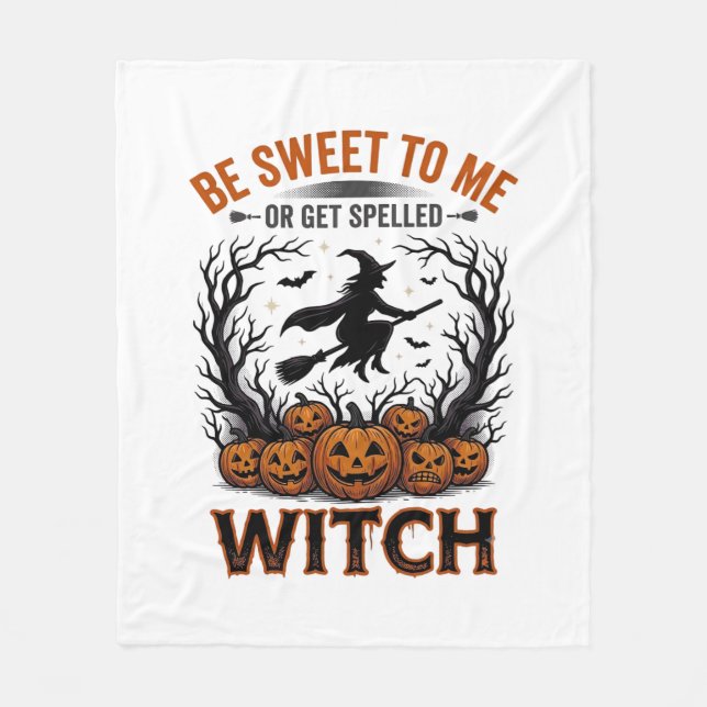 Halloween Häxdesign Var Söt Eller Bli Förhäxad_1 Fleecefilt (Framsidan)