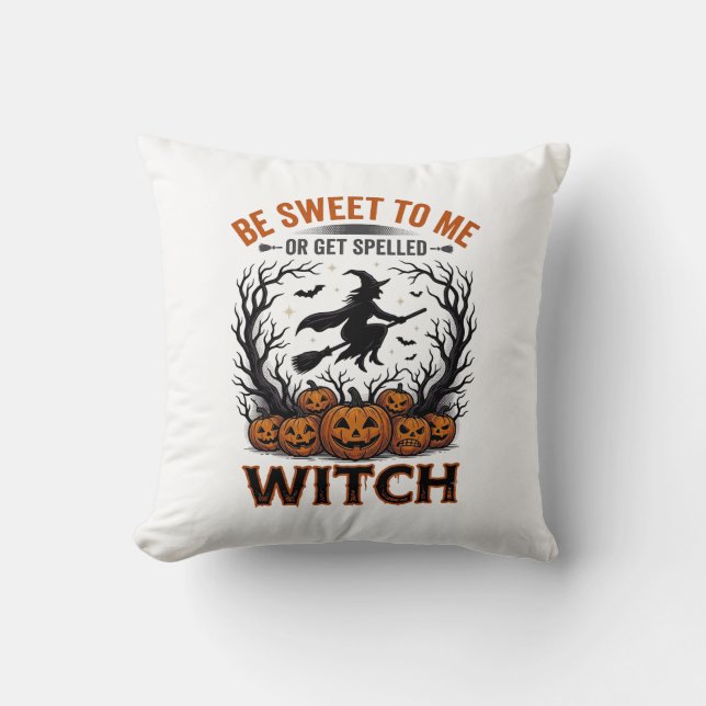 Halloween Häxdesign Var Söt Eller Bli Förhäxad_1 Kudde (Framsida)