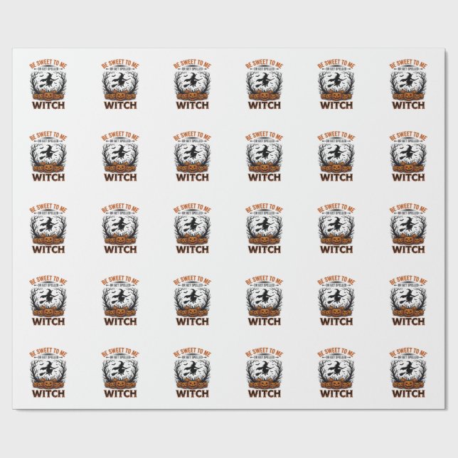 Halloween Häxdesign Var Söt Eller Bli Förhäxad_1 Presentpapper (Platt)