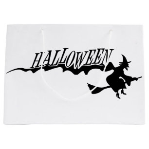 Halloween-häxflygning på en broomstick