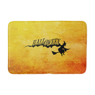 Halloween-häxflygning på en broomstick badrumsmatta