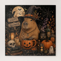 Halloween Häxhatt Kapybara Magisk Höst