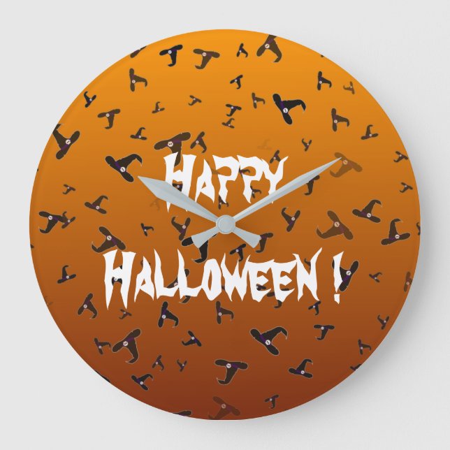 Halloween Häxhattar Stor Klocka (Framsida)
