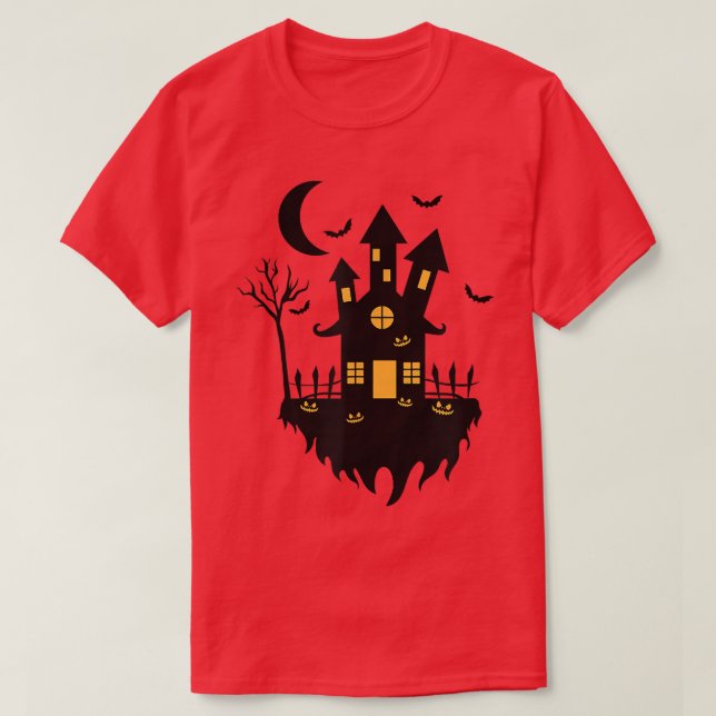 Halloween häxHouse på natten T Shirt (Design framsida)