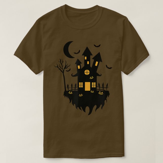 Halloween-häxhuset på natten T-Shirt (Design framsida)