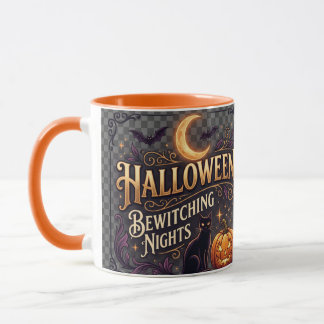 Halloween Häxig Svart Katt Pumpa Mugg