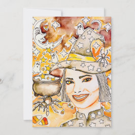 Halloween häxkonst julkort