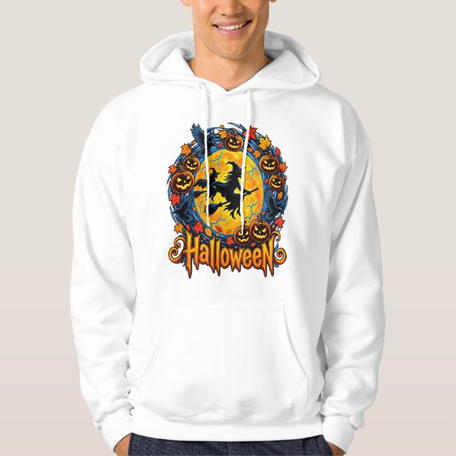 Halloween häxmåne hoodie (Framsida)