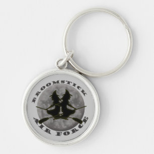Halloween häxor Keychain Rund Silverfärgad Nyckelring