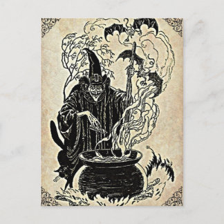 Halloween Häxor Kittel Vykort