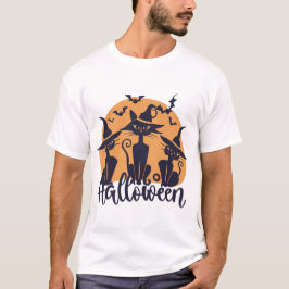 Halloween-häxor och svarta katter t shirt