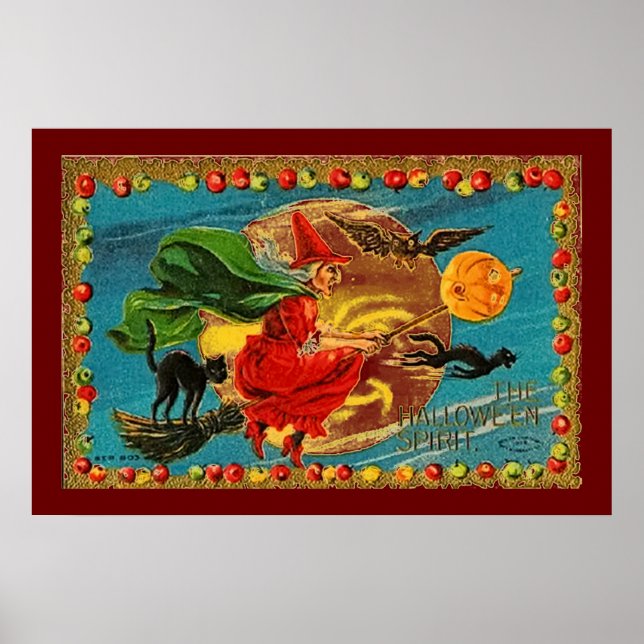 Halloween-häxor Poster i rött (Framsidan)
