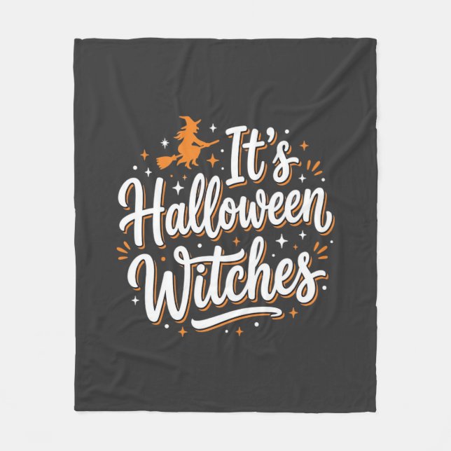 Halloween Häxor Söt Häxa Citat Design_1 Fleecefilt (Framsidan)