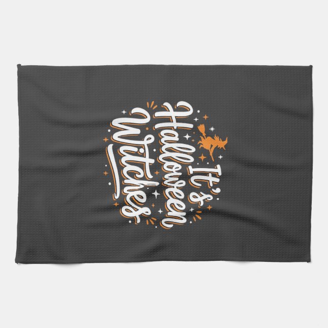 Halloween Häxor Söt Häxa Citat Design_1 Kökshandduk (Horisontell)