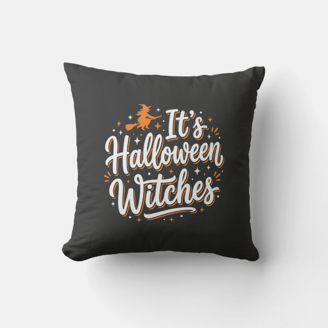 Halloween Häxor Söt Häxa Citat Design_1 Kudde (Framsida)