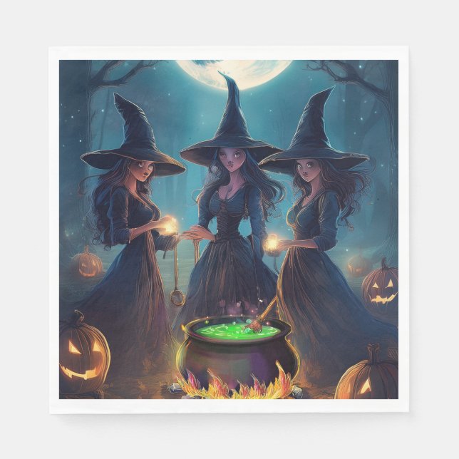 Halloween Häxors Brygd Pappersservett (Framsidan)