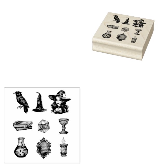 halloween-häxpaket-Vintage Stämpel (Stämplad)