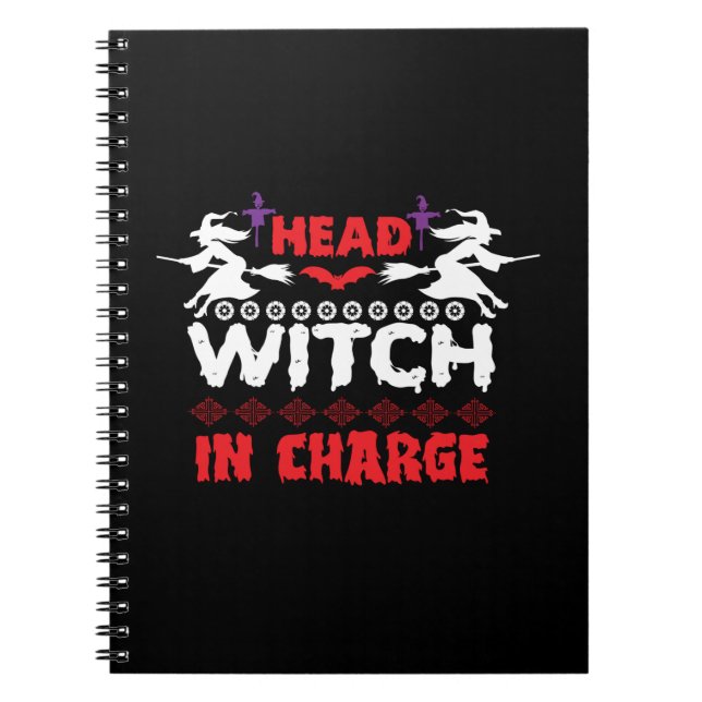 Halloween Head Witch in Charge Birthday Anteckningsbok (Framsidan)