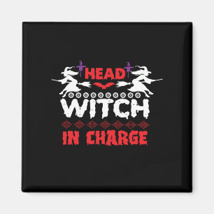 Halloween Head Witch in Charge Birthday Magnet