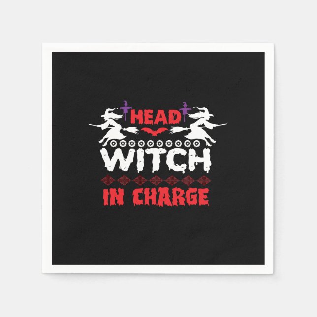 Halloween Head Witch in Charge Birthday Pappersservett (Framsidan)