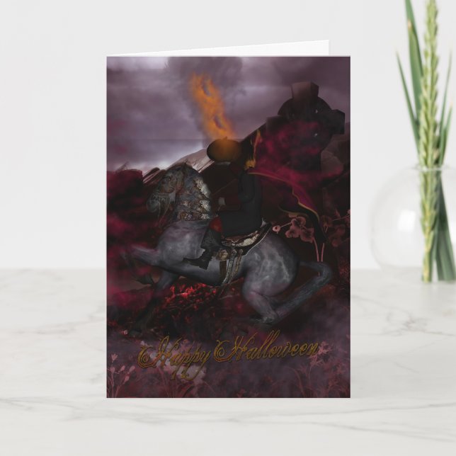 Halloween Headless Horseman Fantasy Art Card Kort (Framsida)