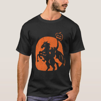 Halloween Headless Horseman Folklore Pumpkin Jacko T Shirt