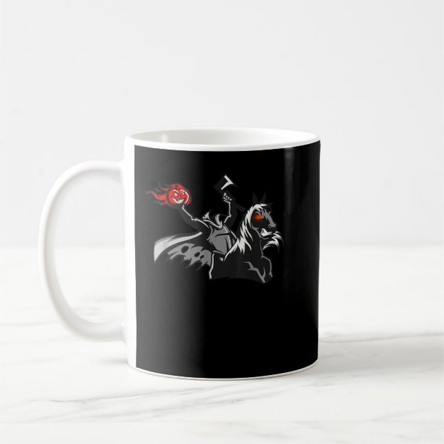 Halloween Headless Horseman Pumpkin Reaper Kaffemugg (Vänster)
