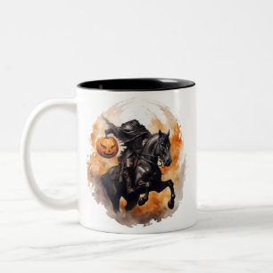 Halloween Headless Horseman with Pumpkin Head Två-Tonad Mugg