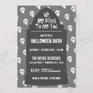 Halloween Headstone dör för att se dig Inbjudningar