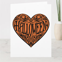 Halloween Heart, Black Heart, Helgdag Kort