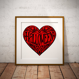 Halloween Heart, Black Heart, Holiday Fototryck