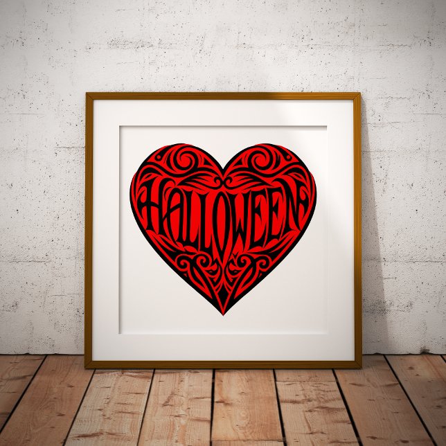 Halloween Heart, Black Heart, Holiday Fototryck (Skapare uppladdad)