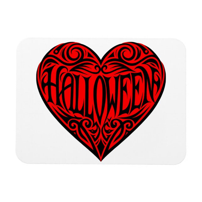 Halloween Heart, Black Heart, Holiday Magnet (Horisontell)