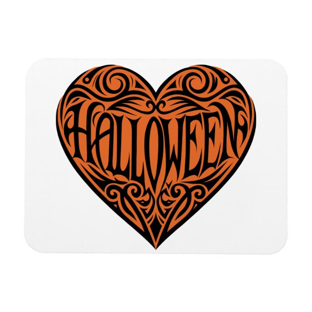 Halloween Heart, Black Heart, Holiday Magnet (Horisontell)