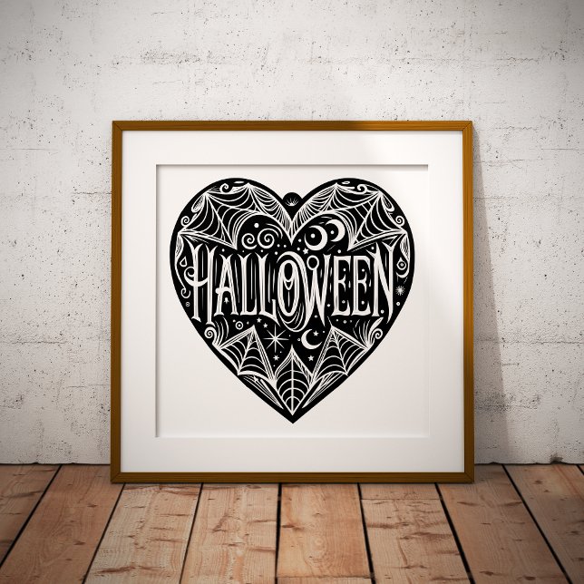Halloween Heart, Black Heart Shape, Holiday Fototryck (Skapare uppladdad)