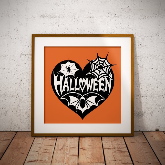 Halloween Heart, Black Heart Shape, Spider Web Poster (Skapare uppladdad)