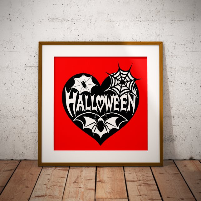 Halloween Heart, Black Heart Shape, Spider Web Poster (Skapare uppladdad)