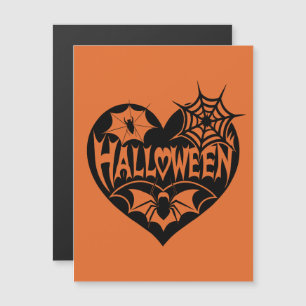 Halloween Heart, Black Heart Shape, Spindelnät Magnetisk Inbjudningskort