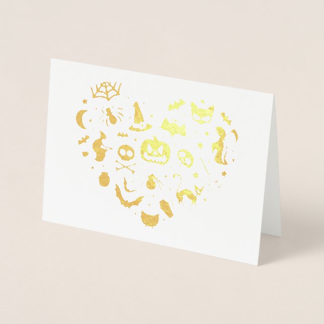 Halloween Heart Folierat Kort (Framsida)