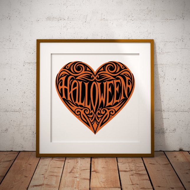 Halloween Heart, Orange Heart, Holiday Fototryck (Skapare uppladdad)
