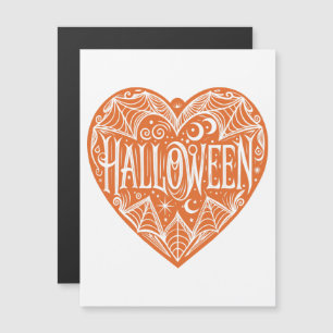 Halloween Heart, Orange Heart Shape, Helgdag Magnetisk Inbjudningskort