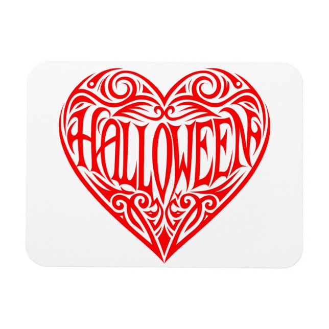 Halloween Heart, Red Heart, Holiday Magnet (Horisontell)