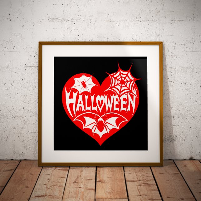 Halloween Heart, Red Heart Shape, Spider Web Poster (Skapare uppladdad)