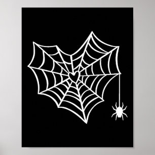 Halloween Heart Spindelnät Spooky Costume Poster