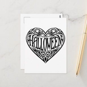 Halloween Heart, Svart hjärta, Högtid Vykort