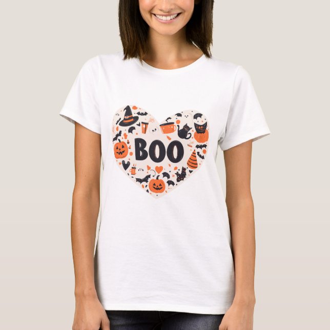 Halloween Heart T Shirt (Framsida)