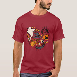 Halloween Heart T-Shirt - Spooky Cute Fladdermus, 
