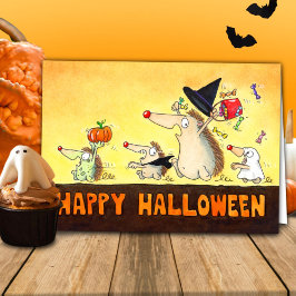 Halloween Hedgehogs Hälsning Kort
