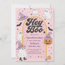 Halloween Hej Boo Cute Ghost Födelsedagsfest Inbjudningar